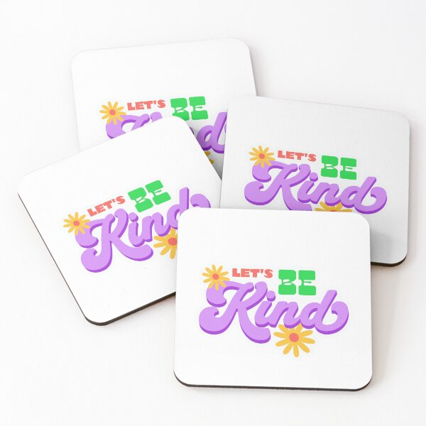 Item preview, Let's be kind, retro pop art style, positive vibe, vintage palette, 60's flower power, designed and sold by allycat57.
