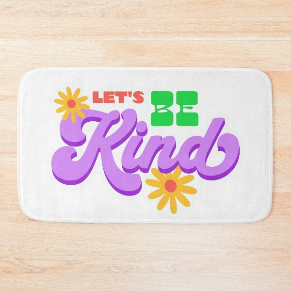 Item preview, Let's be kind, retro pop art style, positive vibe, vintage palette, 60's flower power, designed and sold by allycat57.