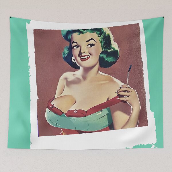 Item preview, Green Hair Pinup Girl designed and sold by cutestpinups.