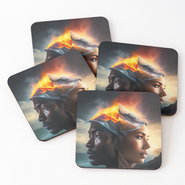 Item preview, AI Generated,  Volcano and Snow Mountain Couples  designed and sold by DominicAi.