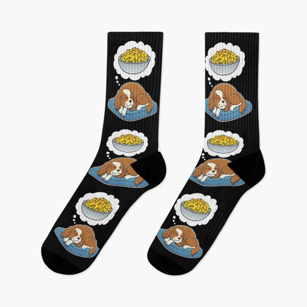 Item preview, Cavalier King Charles Spaniel dreaming about Macaroni and Cheese designed and sold by DoggieDelights.