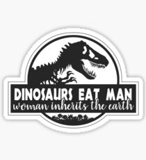 Pegatina Los dinosaurios comen al hombre