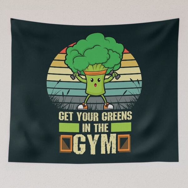 Item preview, Broccoli cartoon gym guy  designed and sold by SidTastic .