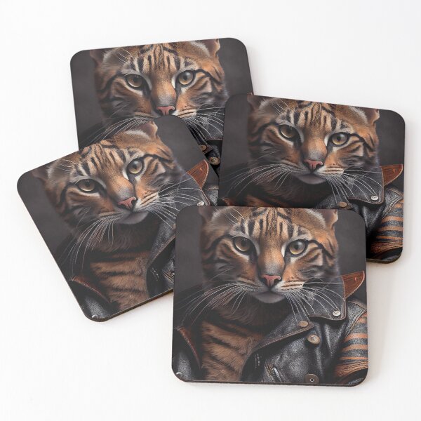 Item preview, Toyger Cat Breed Portrait wears a leather jacket designed and sold by Nalaxation.