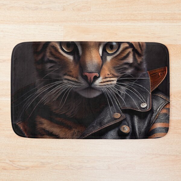 Item preview, Toyger Cat Breed Portrait wears a leather jacket designed and sold by Nalaxation.
