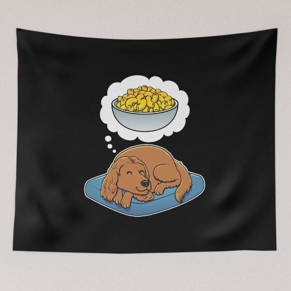 Item preview, English Cocker Spaniel dreaming about Macaroni and Cheese designed and sold by DoggieDelights.