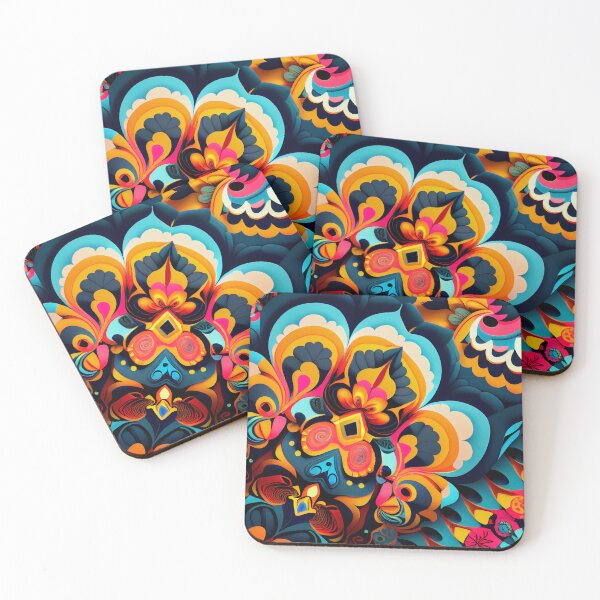 Item preview, Bright Intense Maximalist Pattern Digital Painting designed and sold by CodeAndColors.