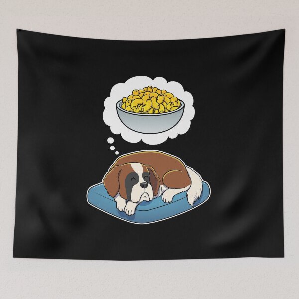 Item preview, St Bernard dreaming about Macaroni and Cheese designed and sold by DoggieDelights.