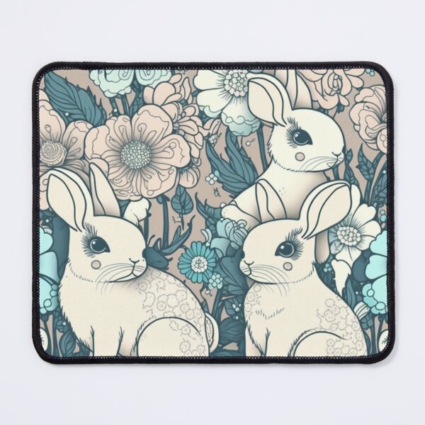 Item preview, Pastel Rabbit Collage Pattern | Rabbits and Flowers | Year of the Rabbit | Easter Rabbits | Group of Rabbits | high resolution  designed and sold by Synthetic-Intel.
