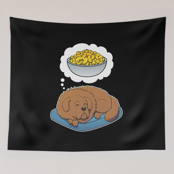 Item preview, Tibetan Mastiff dreaming about Macaroni and Cheese designed and sold by DoggieDelights.