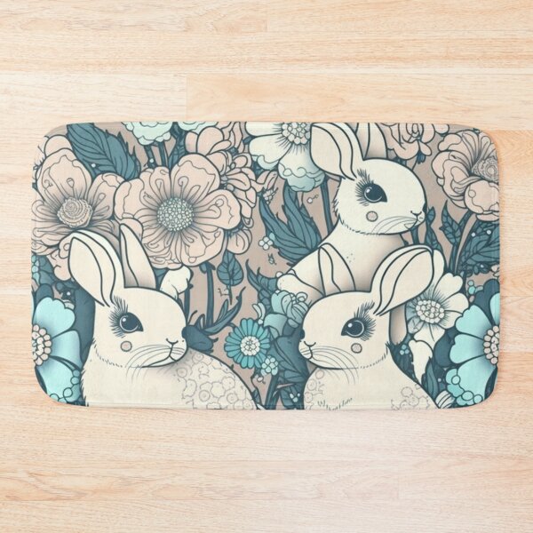 Item preview, Pastel Rabbit Collage Pattern | Rabbits and Flowers | Year of the Rabbit | Easter Rabbits | Group of Rabbits | high resolution  designed and sold by Synthetic-Intel.