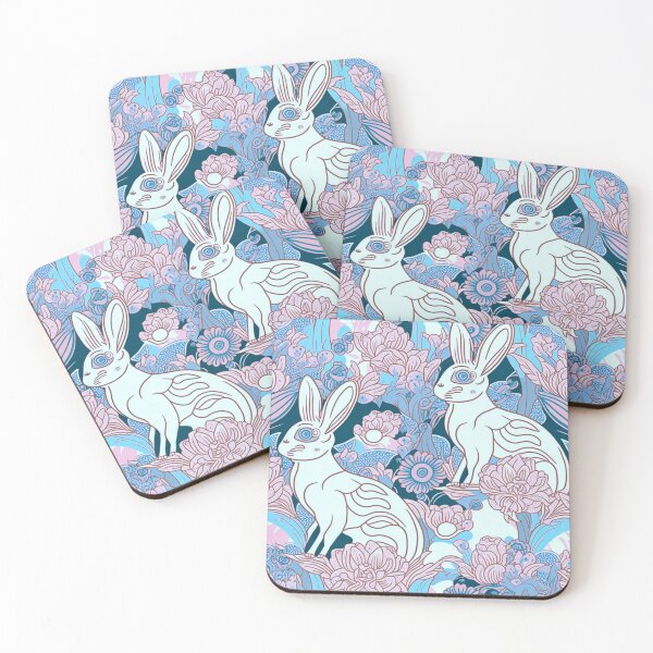Item preview, Pink Pastel Rabbit Collage Pattern | Rabbits and Flowers | Easter 2023 | Easter Rabbits | Rabbit Couple | high resolution  designed and sold by Synthetic-Intel.