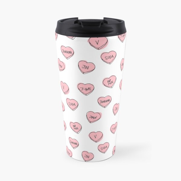 Corazones BTS Taza de viaje