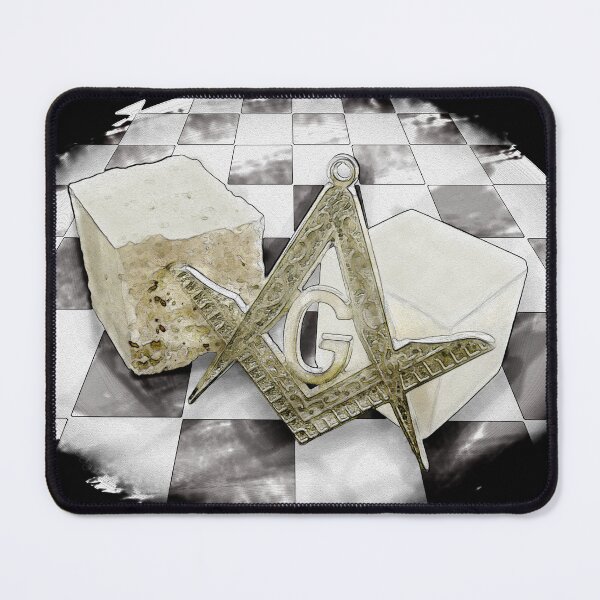 Item preview, Masonic symbols, with chess board, square and compass, G letter and stones. designed and sold by photonxt.