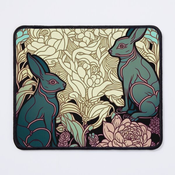 Item preview, Marron and Beige Pastel Rabbit Collage Pattern | Rabbits and Flowers | Year of the Rabbit | Easter Rabbits | Rabbit Couple | high resolution  designed and sold by Synthetic-Intel.
