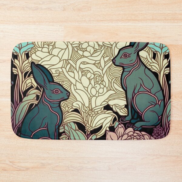 Item preview, Marron and Beige Pastel Rabbit Collage Pattern | Rabbits and Flowers | Year of the Rabbit | Easter Rabbits | Rabbit Couple | high resolution  designed and sold by Synthetic-Intel.