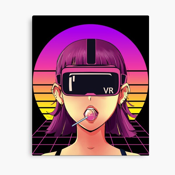 Women in VR Series Neon Message Virtual Reality Art Print 8x8