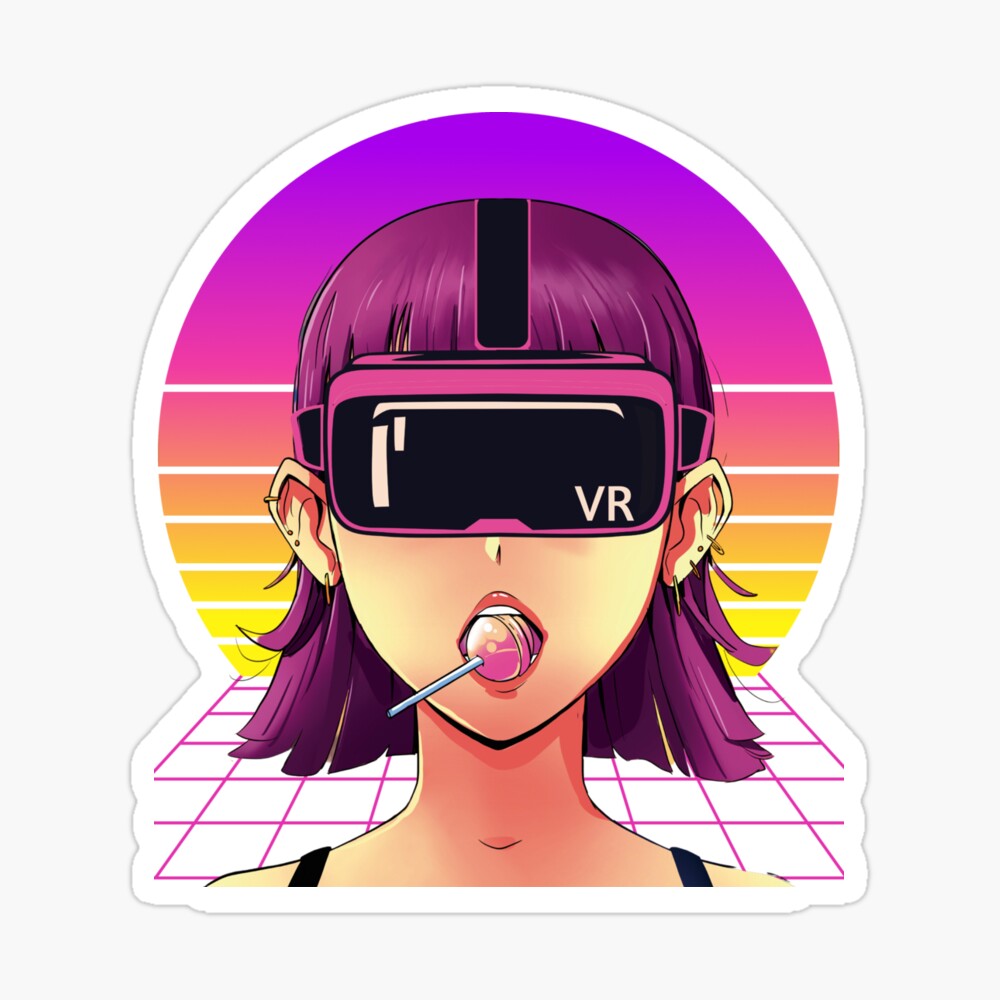 Cyber Virtual Reality Anime Girl VR Headset Futuristic Looking