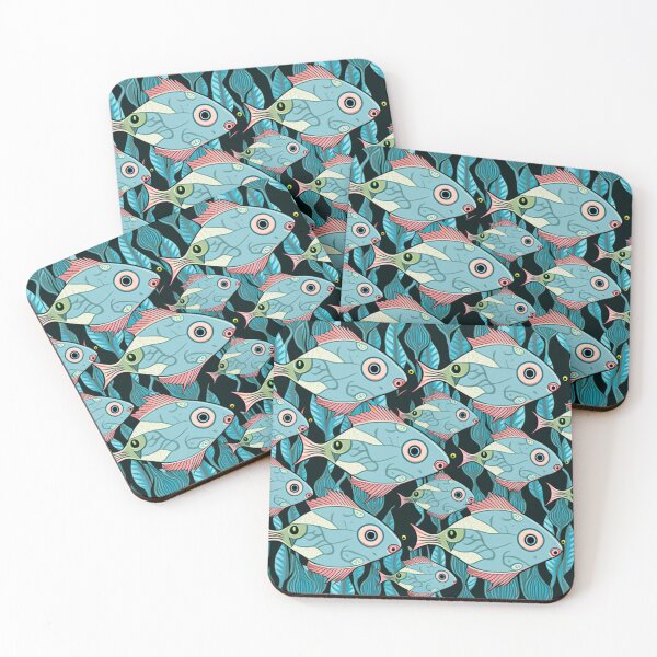 Item preview, Pastel Fish Collage Pattern | Fish and Seaweed | Group of fish | Pastel Fish | Swedish Fish | high resolution  designed and sold by Synthetic-Intel.