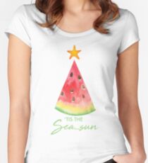 Sommer Weihnachten Tailliertes Rundhals-Shirt