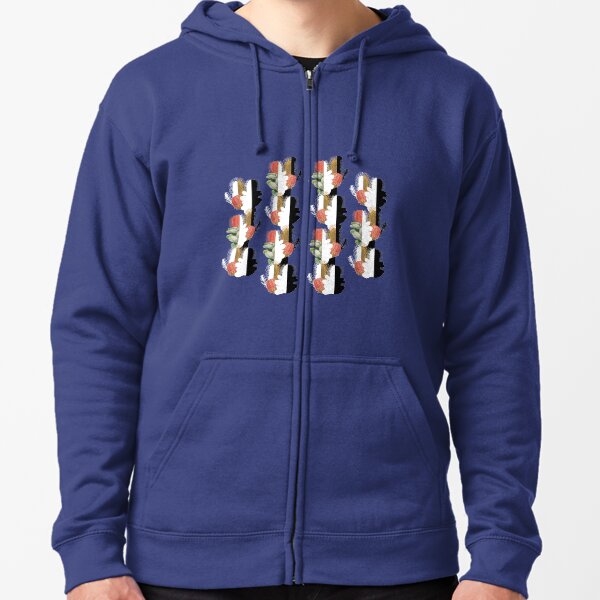 Red and Yellow Banksia stripes Zipped Hoodie