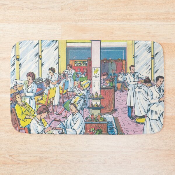 Item preview, vintage illustration at the hairdresser, a hairstyle like in the 50s designed and sold by Mauswohn.