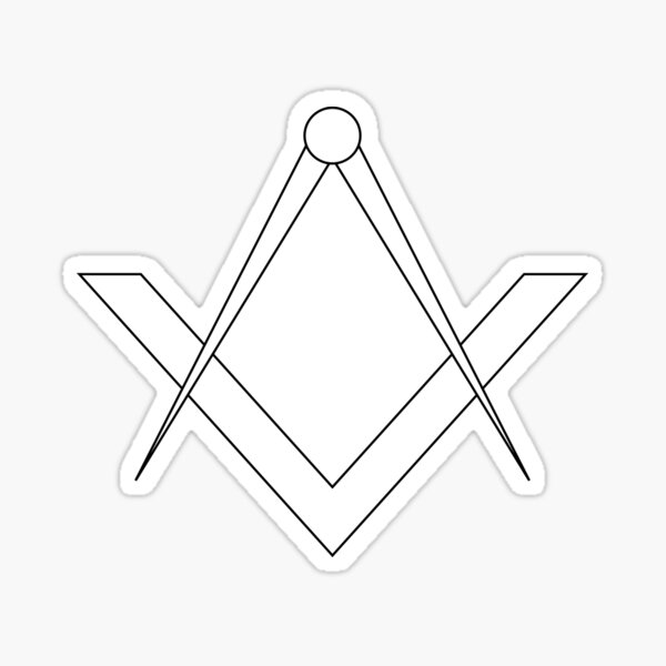 Simple masonic symbol of the square and compass Sticker