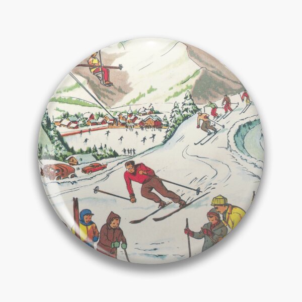 Item preview, Ski vacation in the mountains, vintage designed and sold by Mauswohn.