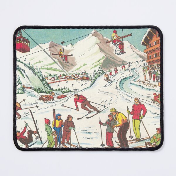 Item preview, Ski vacation in the mountains, vintage designed and sold by Mauswohn.