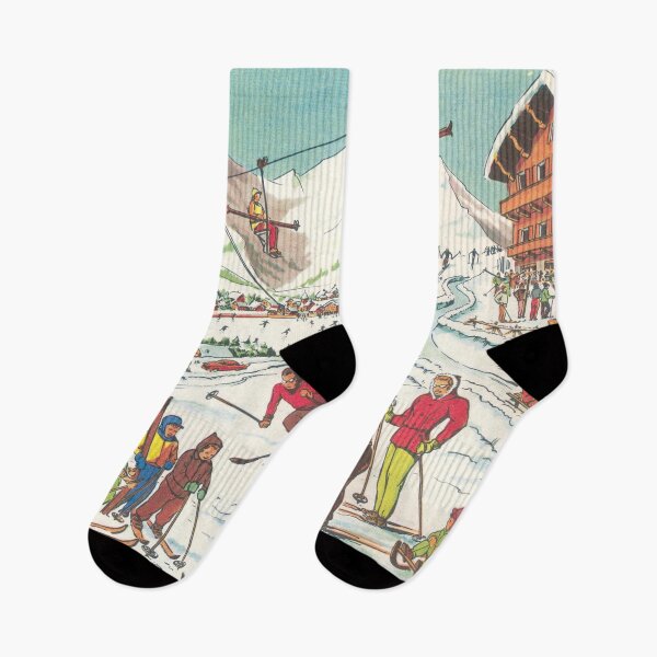 Item preview, Ski vacation in the mountains, vintage designed and sold by Mauswohn.
