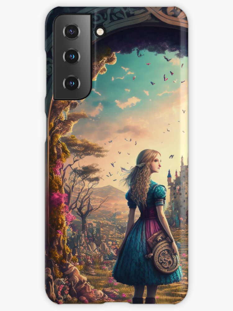 Alice in Wonderland wallpaper Samsung Galaxy Phone Case