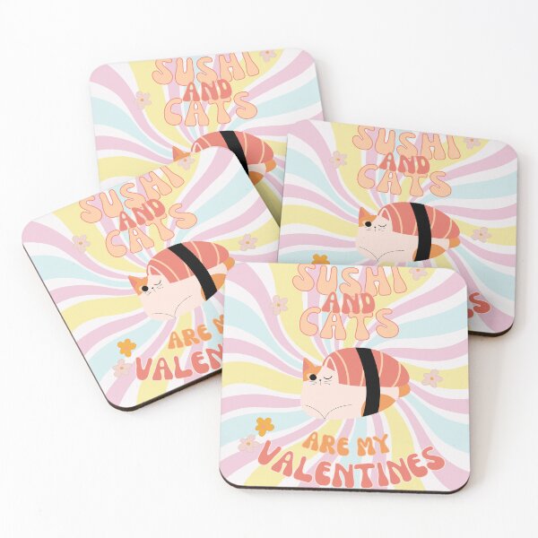 Item preview, Sushi and cats are my valentines hippie groovy designed and sold by Toronta.