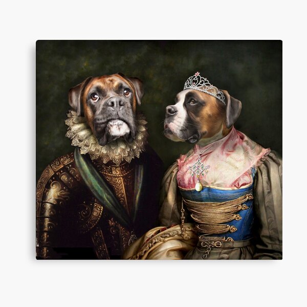 Boxer Dog Portrait - Ruby and Steve Canvas Print