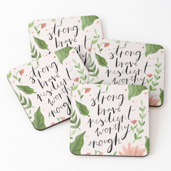 Item preview, Strong, brave, resilient, worthy, enough. designed and sold by EmiDoodlesJapan.