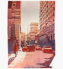 Twilight Off Michigan Ave. Poster