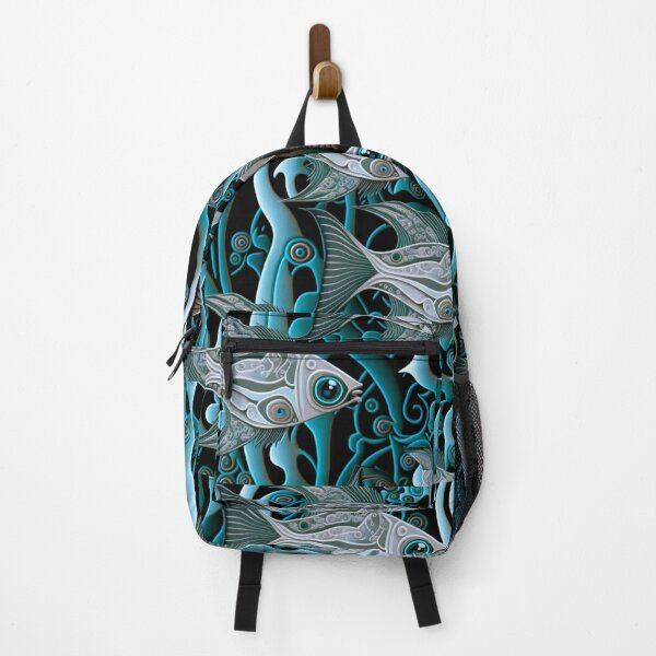 Item preview, Earth Tone Fish Collage Pattern | Fish and Seaweed | Group of fish | Pastel Fish | Swedish Fish | high resolution designed and sold by Synthetic-Intel.