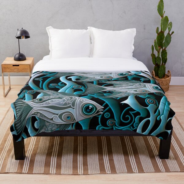 Item preview, Earth Tone Fish Collage Pattern | Fish and Seaweed | Group of fish | Pastel Fish | Swedish Fish | high resolution  designed and sold by Synthetic-Intel.