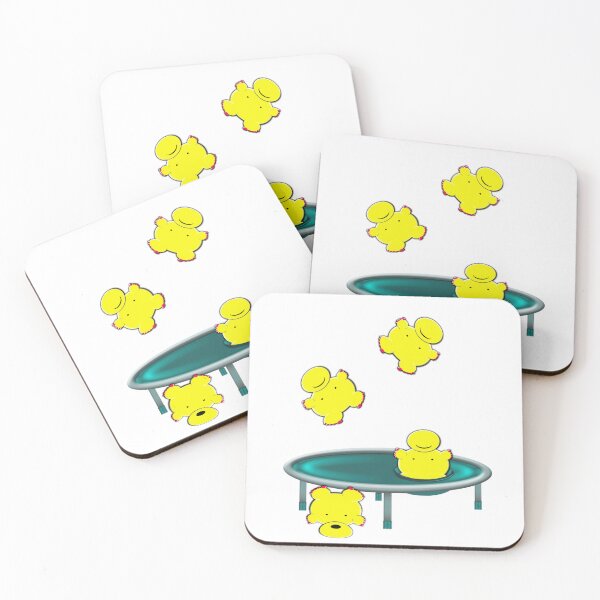 Item preview, gruntpigs trampolining yellow whobbly blobs designed and sold by gruntpig.