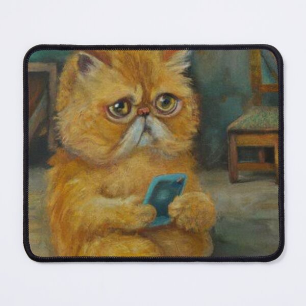 Item preview, Rich Royal cat sad watching phone , artistic and graphic illustration of rich street cat designed and sold by Rishabhthinks.