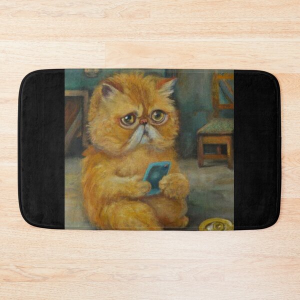 Item preview,  Rich Royal cat sad watching phone  ,  artistic and graphic  illustration of rich street cat designed and sold by Rishabhthinks.
