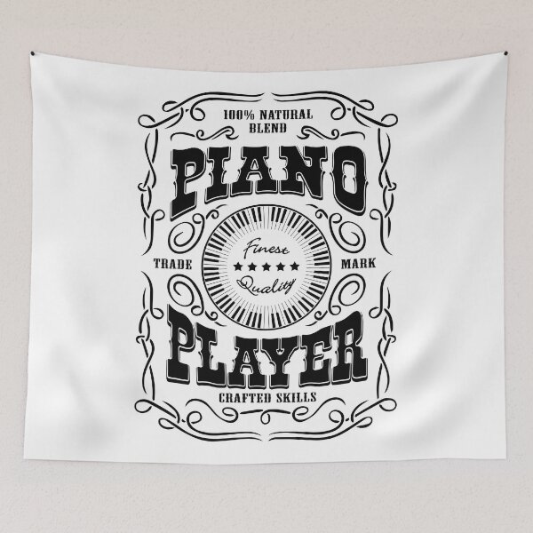Item preview, PIANO PLAYER - WHISKY LABEL black designed and sold by KoolDsignsMUSIC.