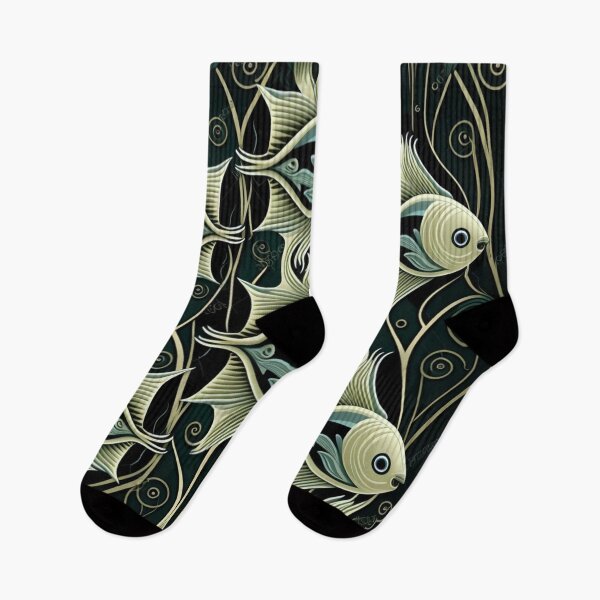 Item preview, Earth Tone School of Fish Pattern | Fish and Seaweed | Group of fish | Pastel Fish | Swedish Fish | high resolution  designed and sold by Synthetic-Intel.