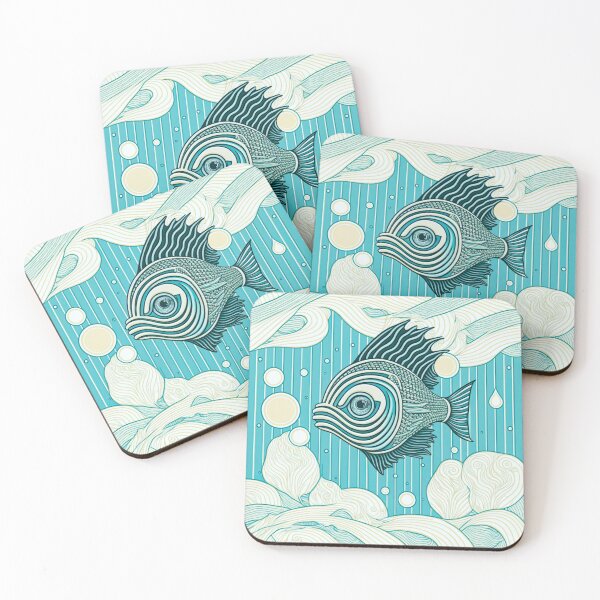 Item preview, Blue Fish Pattern | Fish in the Sea | Cute of fish | Pastel Fish | Swedish Fish | high resolution  designed and sold by Synthetic-Intel.