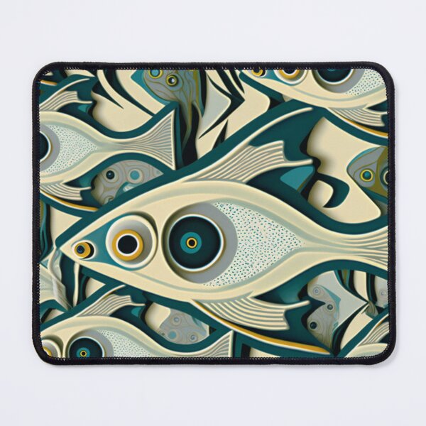 Item preview, Earth Tone School of Fish Pattern | Fish and Seaweed | Abstract Fish | Pastel Fish | Swedish Fish | high resolution designed and sold by Synthetic-Intel.