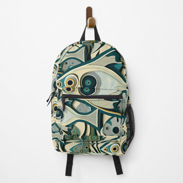 Item preview, Earth Tone School of Fish Pattern | Fish and Seaweed | Abstract Fish | Pastel Fish | Swedish Fish | high resolution designed and sold by Synthetic-Intel.