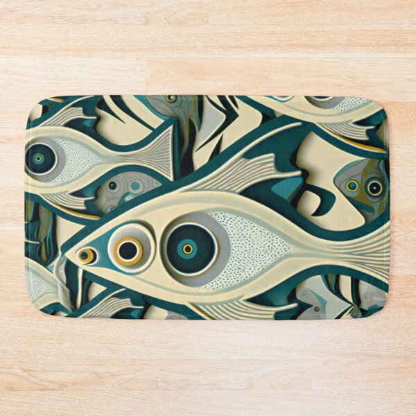 Item preview, Earth Tone School of Fish Pattern | Fish and Seaweed | Abstract Fish | Pastel Fish | Swedish Fish | high resolution  designed and sold by Synthetic-Intel.
