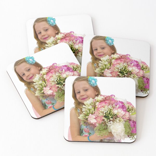Item preview, Nastya holding a flowers bouquet,like nastya with blue flower in headband designed and sold by theJuniorJams.
