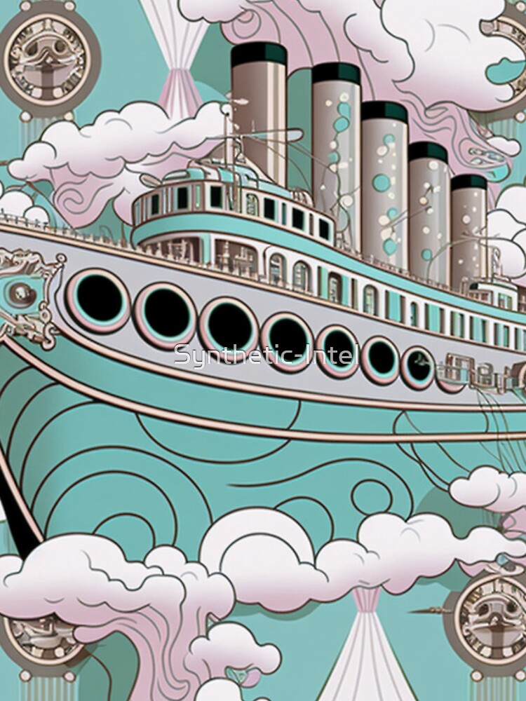 Concept art of the titanic in a steampunk anime landscape on Craiyon