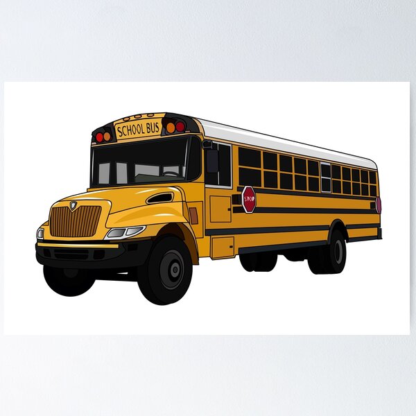 Item preview, School bus cartoon illustration designed and sold by Misscartoon.