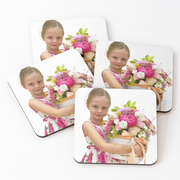 Item preview, Nastya holding a flowers bouquet, like nastya with blue flower in headband designed and sold by theJuniorJams.